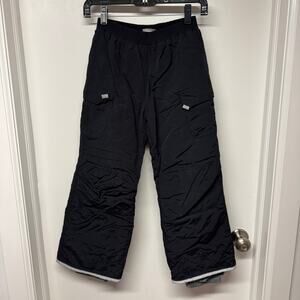 Hanna Andersson Outdoor Kids Ski Snow Pants Black Gray Reflective Size 10 Medium